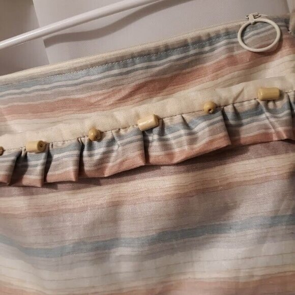 NEW Western Sarape Stripe Shoulder Handbag Purse Double Top handle Blue Ivory - Picture 3 of 8